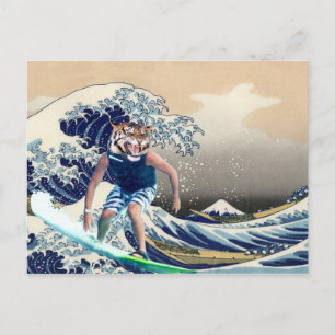 Die große Welle vor Kanagawa Tiger Surfer Postkarte