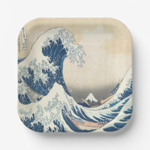 Die große Welle vor Kanagawa Ukiyo-e Japanisch Pappteller