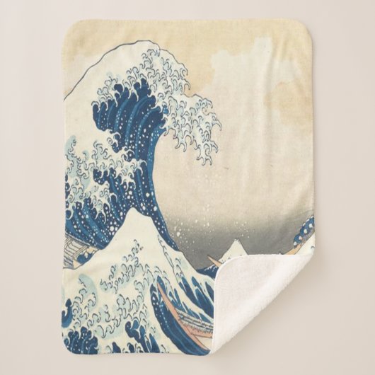 Die große Welle vor Kanagawa Ukiyo-e Japanisch Sherpadecke (Vorderseite)