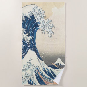 Die große Welle vor Kanagawa Ukiyo-e Japanisch Strandtuch