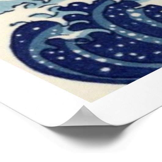 Die große Welle vor Kanagawa Ukiyo-e Poster (Ecke)