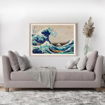 Die große Welle vor Kanagawa Vintage Darstellung Poster<br><div class="desc">Wandkunstdruck und Plakatremix aus Originalgemälde von Katsushika Hokusai</div>