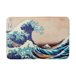 Die große Welle vor Kanagawa Vintage Japanische Dr Badematte