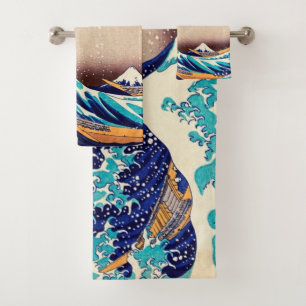 Die große Welle vor Kanagawa Vintage-Japanische Ku Badhandtuch Set