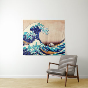 Die große Welle vor Kanagawa Vintage-Japanische Ku Wandteppich