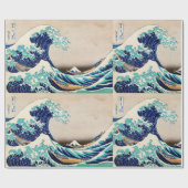 Die große Welle vor Kanagawa Vintager japanischer  Geschenkpapier (Flach)