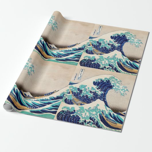 Die große Welle vor Kanagawa Vintager japanischer  Geschenkpapier (Ungerollt)