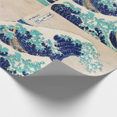 Die große Welle vor Kanagawa Vintager japanischer  Geschenkpapier (Ecke)
