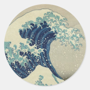 Die große Welle vor Kanagawa von Hokusai Runder Aufkleber