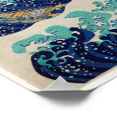 Die Große Welle vor Kanagawa von Katsushika Hokusa Poster (Ecke)