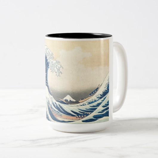 Die große Welle vor Kanagawa Zweifarbige Tasse (VorderseiteRechts)