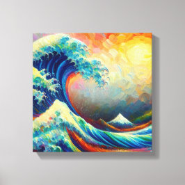 Die Große Welle, Wave off Kanagawa v4 Leinwanddruck