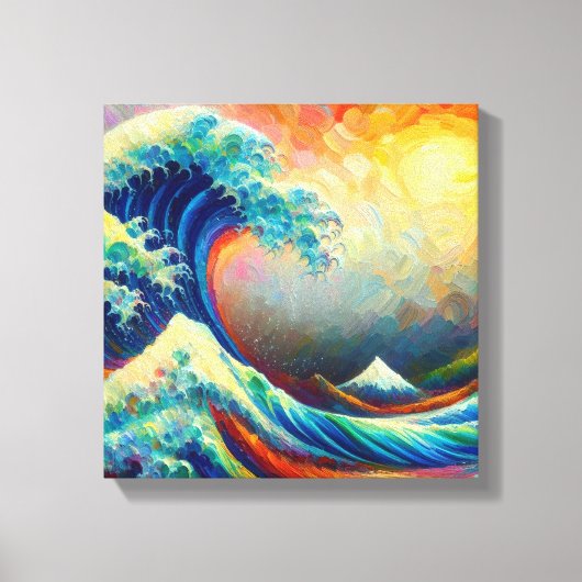 Die Große Welle, Wave off Kanagawa v4 Leinwanddruck (Vorderseite)