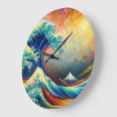 Die Große Welle, Wave off Kanagawa v4 Wanduhr (Winkel)