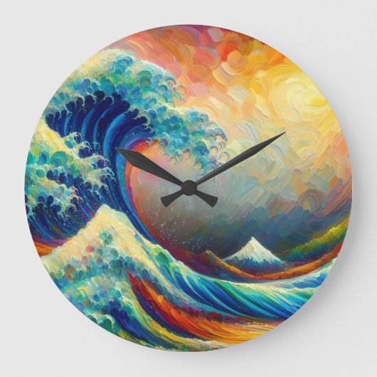 Die Große Welle, Wave off Kanagawa v4 Wanduhr (Vorderseite)