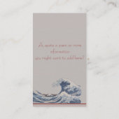 Die große Welle weg von der Visitenkarte (Rückseite)