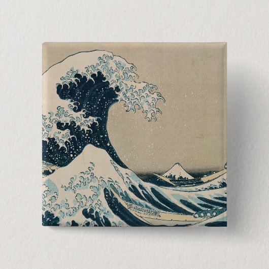 Die große Welle weg von Kanagawa Button (Vorderseite)