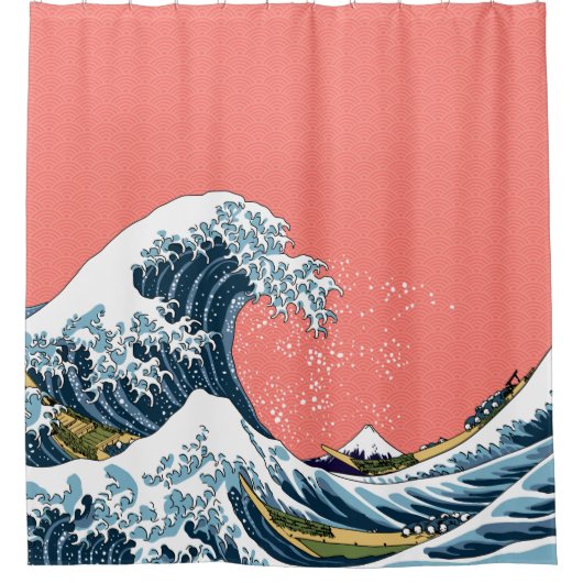 Die große Welle weg von Kanagawa Duschvorhang (Vorderseite)