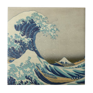 Die große Welle weg von Kanagawa Fliese