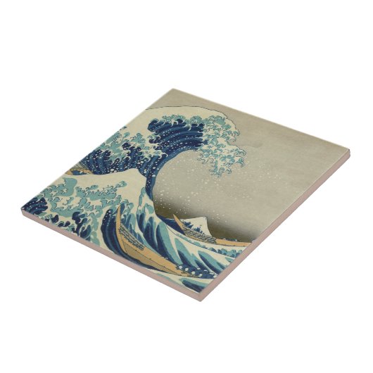 Die große Welle weg von Kanagawa Fliese (Seite)