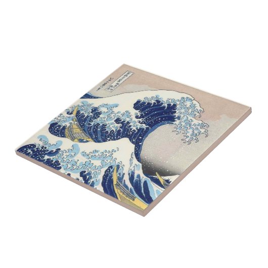 Die große Welle weg von Kanagawa Fliese (Seite)