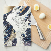 Die große Welle weg von Kanagawa Geschirrtuch (Viertel Falte)