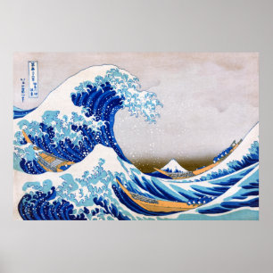 Die große Welle weg von Kanagawa, Hokusai Poster