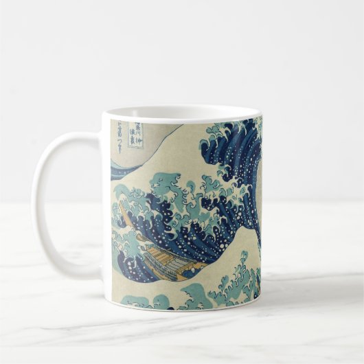 Die große Welle weg von Kanagawa Kaffeetasse (Links)