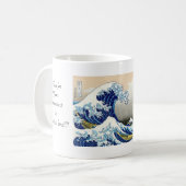 Die große Welle weg von Kanagawa Katsushika Kaffeetasse (Vorderseite Links)