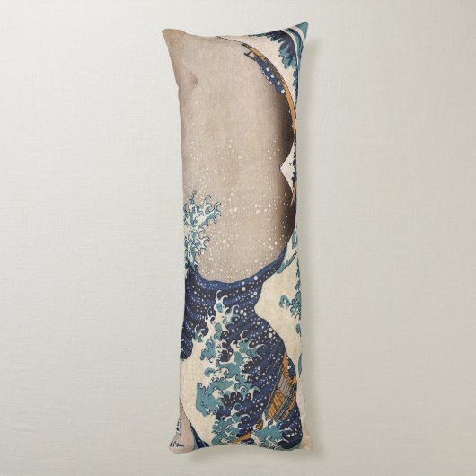 Die große Welle weg von Kanagawa Seitenschläferkissen (Rückseite (Vertikal))
