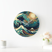Die große Welle, Welle von Kanagawa v1 Große Wanduhr (Zuhause)