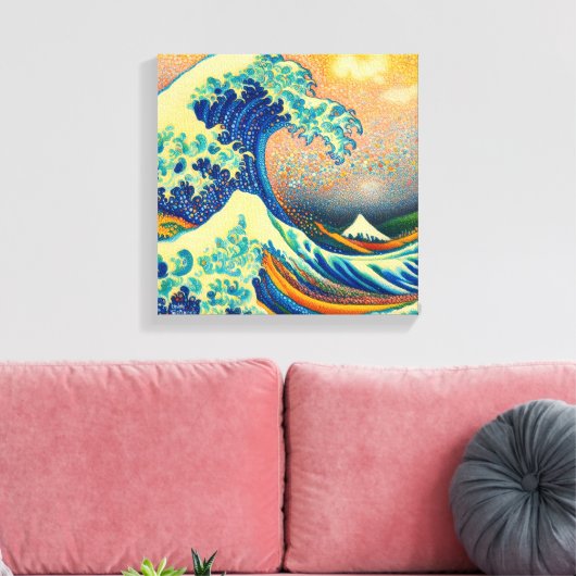 Die Große Welle, Welle von Kanagawa v2 Leinwanddruck (Insitu (Wohnzimmer))