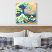 Die Große Welle, Welle von Kanagawa v2 Leinwanddruck (Insitu (Schlafzimmer))