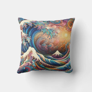 Die große Welle, Welle von Kanagawa v3 Kissen
