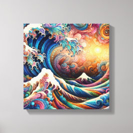 Die große Welle, Welle von Kanagawa v3 Leinwanddruck