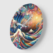 Die große Welle, Welle von Kanagawa v3 Wanduhr (Winkel)