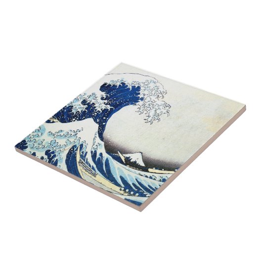 "Die große Wellen-" japanische Malerei von Hokusai Fliese (Seite)