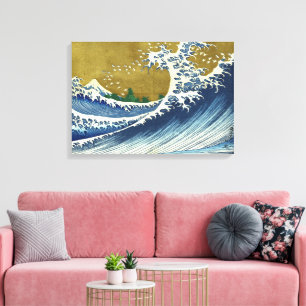 Die große Wellenfarbe   Hokusai   Leinwanddruck