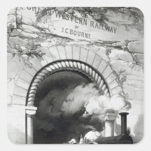Die Große Western-Bahn, 1846 Quadratischer Aufkleber (Vorderseite)