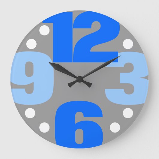 Die große Zeit - blau Wanduhr (Vorderseite)