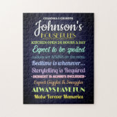 Die Großeltern-Hausordnung Personalisiert Puzzle (Vertikal)