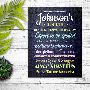 Die Großeltern-Hausordnung Personalisiert Puzzle