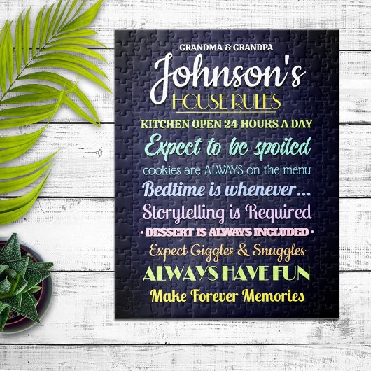 Die Großeltern-Hausordnung Personalisiert Puzzle