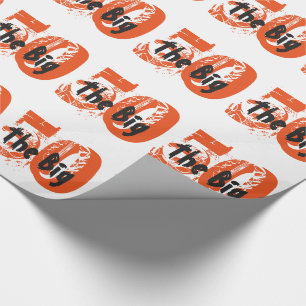 Die großen 50, Geburtstag, Schwarzes, orange Text Geschenkpapier