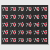 Die großen 70, Geburtstag, Schwarzes, roter Text Geschenkpapier (Flach)