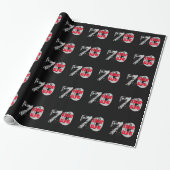 Die großen 70, Geburtstag, Schwarzes, roter Text Geschenkpapier (Ungerollt)
