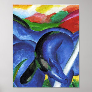 Die großen blauen Pferde von Franz Marc Poster