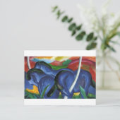 Die großen blauen Pferde von Franz Marc Postkarte (Stehend Vorderseite)