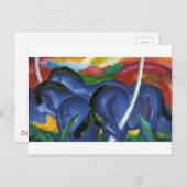 Die großen blauen Pferde von Franz Marc Postkarte (Vorne/Hinten)