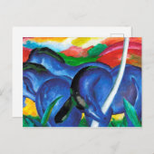 Die großen blauen Pferde von Franz Marc Postkarte (Vorne/Hinten)